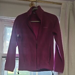 Columbia Purple Fleece Jacket Full-Length Zipper